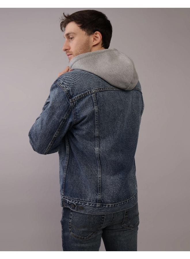 امريكان ايجل جاكيت دنيم بغطاء رأس - Image 4