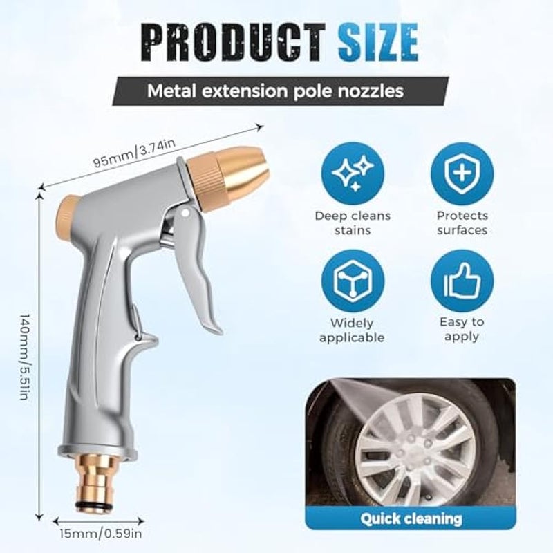 High Pressure Garden Hose Nozzle, 2025 New Upgrade Hose Sprayer Nozzle, Heavy Duty Metal Handheld Spray Nozzles for Garden Hose for Watering, Car Washing and Cleaning (Short-3pcs) - Image 4