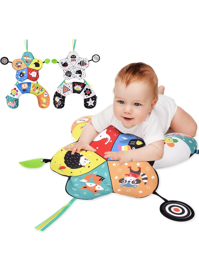 KOWVOWZ Tummy Time Pillow Toy, Infant Discovery Music Play Pillow for Newborns, With Crinkle Paper, Teethers and BPA-Free Baby Toy for Playing in Stomach Position - Image 1