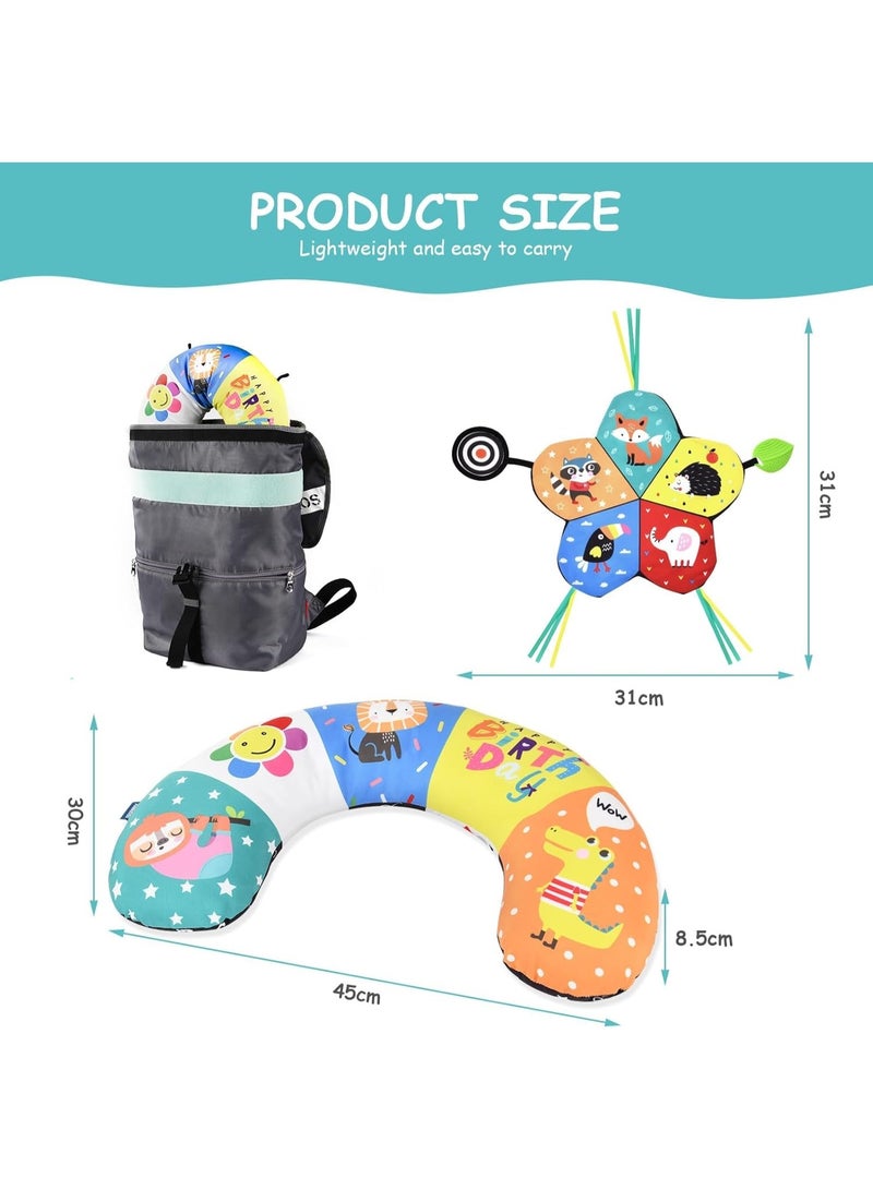 KOWVOWZ Tummy Time Pillow Toy, Infant Discovery Music Play Pillow for Newborns, With Crinkle Paper, Teethers and BPA-Free Baby Toy for Playing in Stomach Position - Image 2
