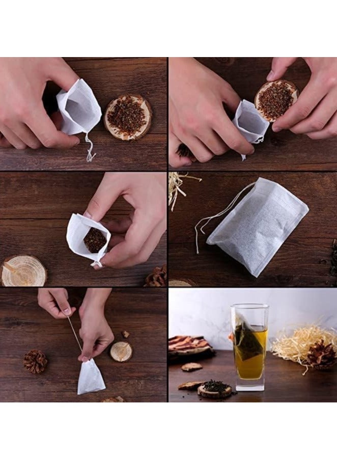 Disposable Drawstring Tea Filter Bags Non-woven Fabric Pouches Seal Mesh Bags Coffee Sachet Bags for Loose Leaf Tea, Coffee, Herb, Spice - Image 2