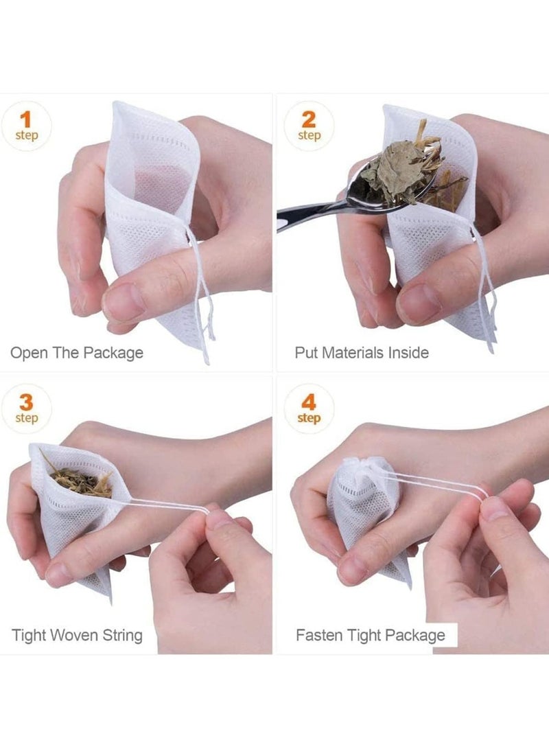 Disposable Drawstring Tea Filter Bags Non-woven Fabric Pouches Seal Mesh Bags Coffee Sachet Bags for Loose Leaf Tea, Coffee, Herb, Spice - Image 3