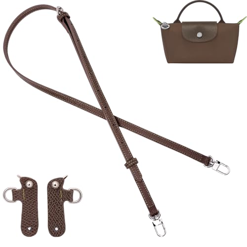 KOMHPS Purse Straps Replacement, Leather Handbag Crossbody Shoulder Strap Kit Adjustable for Mini Longcamp Tote Bag Women - Image 1