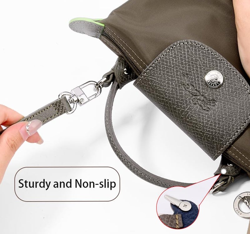 KOMHPS Purse Straps Replacement, Leather Handbag Crossbody Shoulder Strap Kit Adjustable for Mini Longcamp Tote Bag Women - Image 3