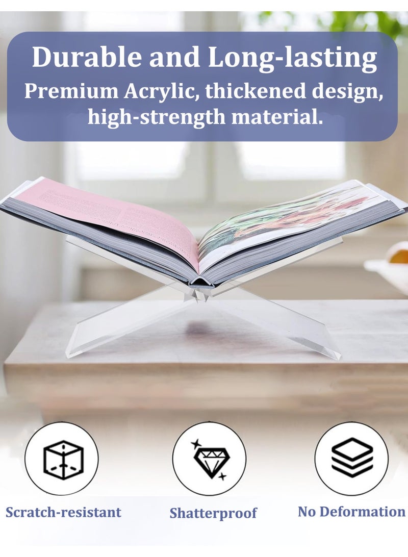 ثمانية فيبيهاوس حامل كتب أكريليك، 28 × 15 × 13 سم حامل القرآن، طاولة قهوة حامل عرض مفتوح للكتب للمجلات، كتب الطبخ، كتب الفن، الكتب المدرسية، ديكور المنزل والطاولة - Image 3