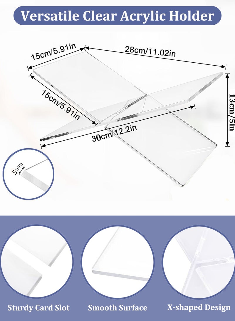 ثمانية فيبيهاوس حامل كتب أكريليك، 28 × 15 × 13 سم حامل القرآن، طاولة قهوة حامل عرض مفتوح للكتب للمجلات، كتب الطبخ، كتب الفن، الكتب المدرسية، ديكور المنزل والطاولة - Image 2