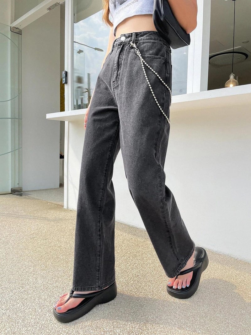KOTTY Women's High Rise Solid Regular Jeans Dark Grey - Image 2