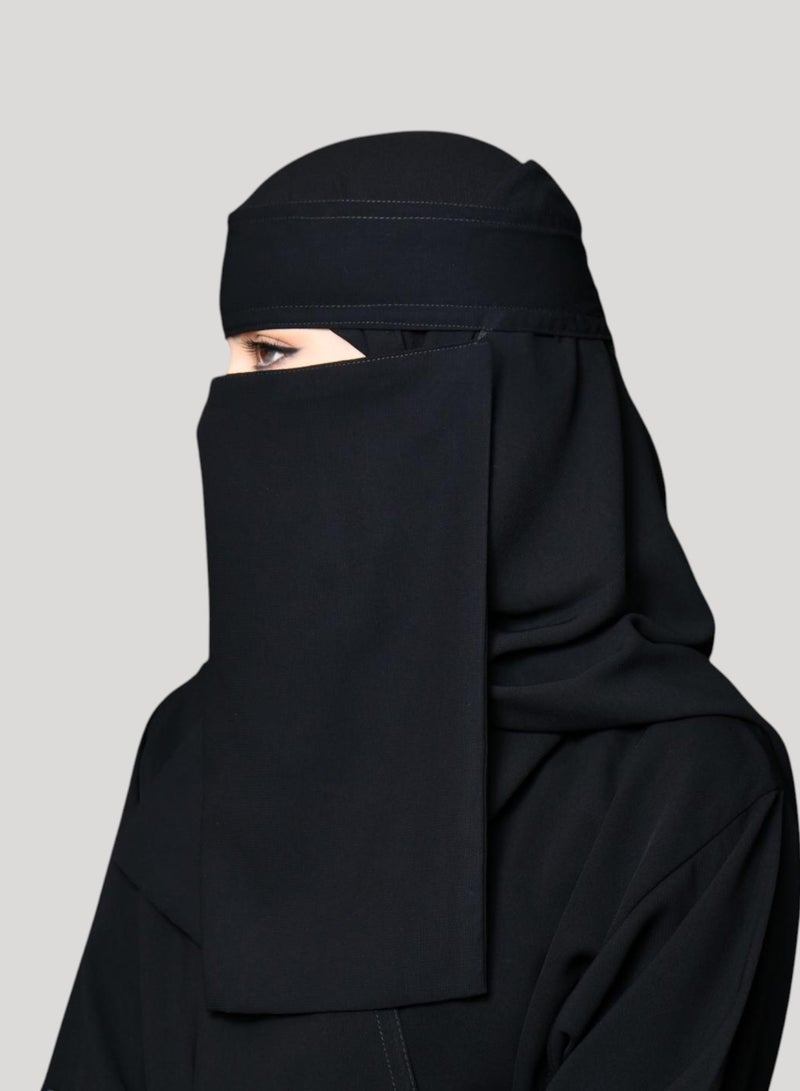 بهنس 2 نقاب طويل مطاط مستقيم مقاس 12 انش مقوى – نقاب بدون اسم نسائي مطاطي معزز بقماش ناعم وعالي الجودة، حجاب شرعي للوجه مريح وخفيف على البشرة، مقاوم للانزلاق، قابل للغسل، مثالي للاستخدام اليومي والمناسبات - Image 2