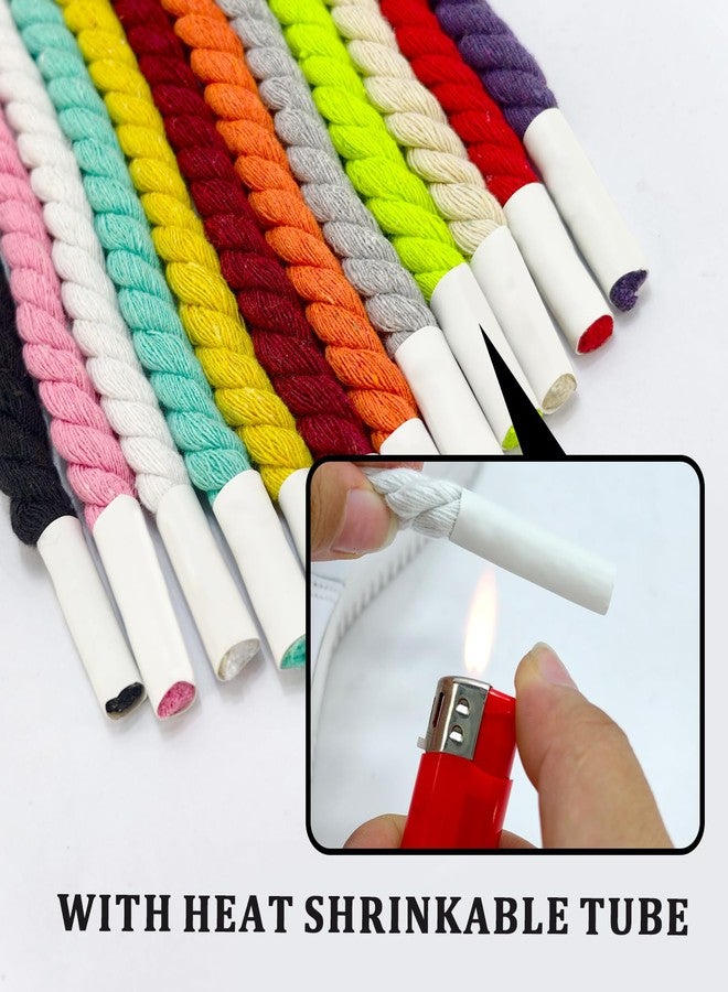 NDTEZUGT Thick Rope Shoe Laces Strings for Air Force 1, 10mm Round Cotton Chunky Shoelaces Replacement Laces for Sneakers, Pink, 47''/120cm - Image 3