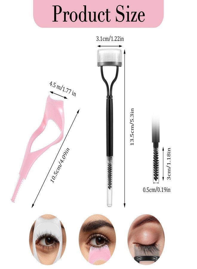 Oruola 4pcs Mascara Shield and Eye Lash Separator Tool,3 in 1 Reusable Plastic Mascara Guard Applicator Guard with 2 in 1 Eyelash Comb Separator for Eyelashes Mascara Application,Make Natural Eyelook - Image 2
