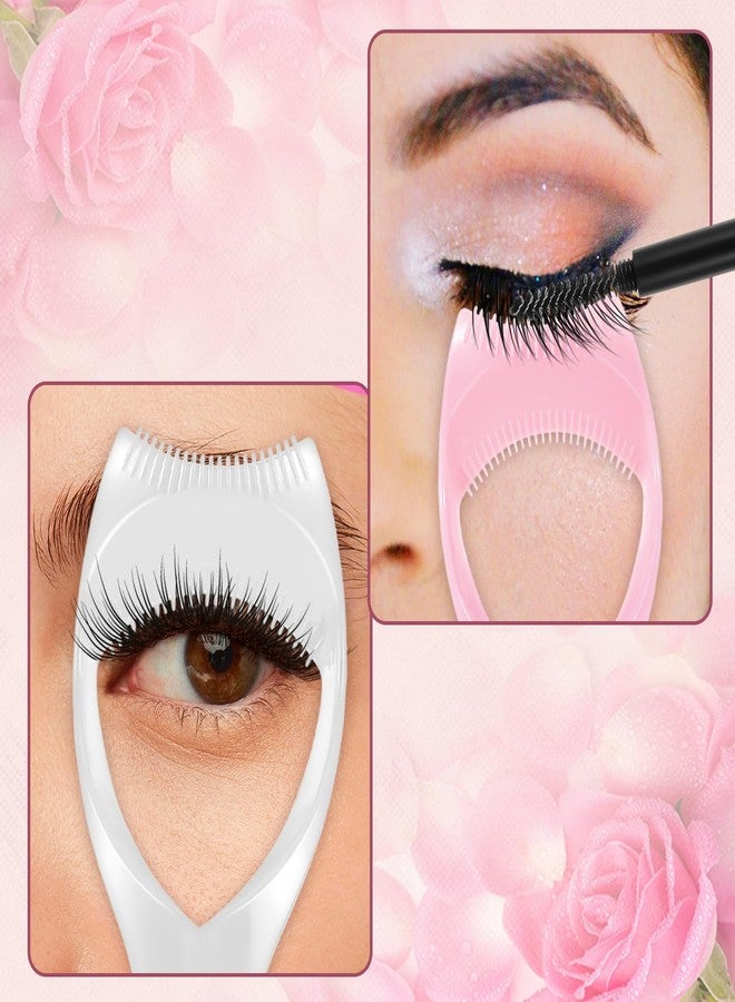 Oruola 4pcs Mascara Shield and Eye Lash Separator Tool,3 in 1 Reusable Plastic Mascara Guard Applicator Guard with 2 in 1 Eyelash Comb Separator for Eyelashes Mascara Application,Make Natural Eyelook - Image 4