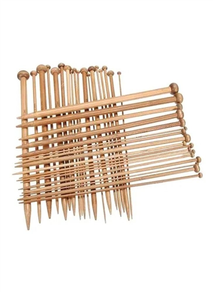 Generic 36-Piece Bamboo Knitting Needles Set for Beginners Straight Wooden Knitting Needles Wood Knitting Needles for Sweaters, Socks, Gloves  - Image 1