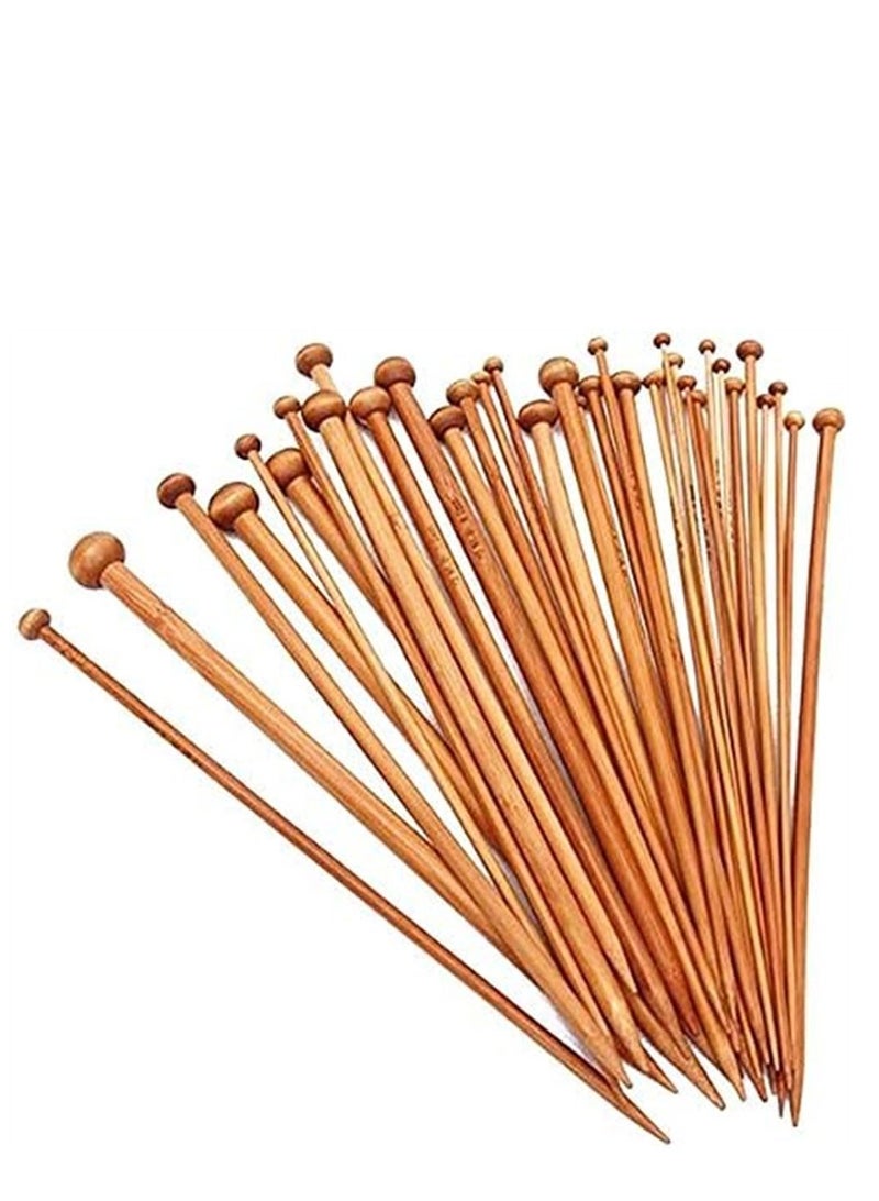 Generic 36-Piece Bamboo Knitting Needles Set for Beginners Straight Wooden Knitting Needles Wood Knitting Needles for Sweaters, Socks, Gloves  - Image 3