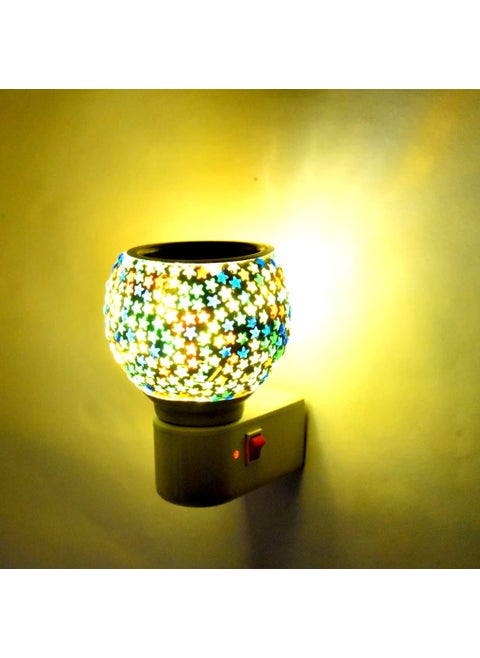 VIP Kapur Dani Electrical Glass Kapoor Dani Essential Oil Diffuser with On Off Switch to Toggle Between Burner Lamp M14