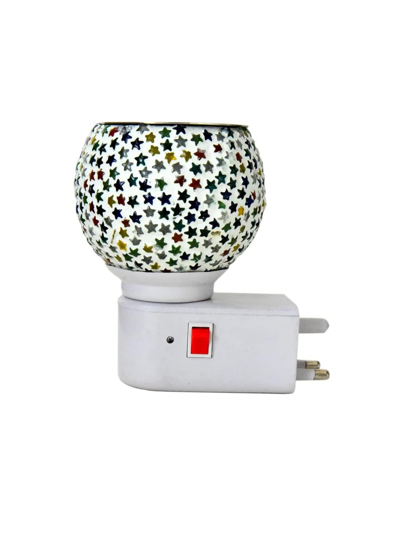 VIP Kapur Dani Electrical Glass Kapoor Dani Essential Oil Diffuser with On Off Switch to Toggle Between Burner Lamp M14