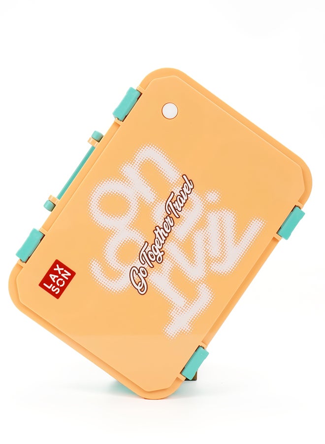 Little Surprise Box, Orange Travel theme Stainless Steel Tiffin/Lunch Box for Kids and Adults - Image 1