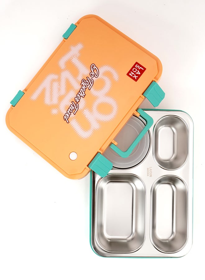Little Surprise Box, Orange Travel theme Stainless Steel Tiffin/Lunch Box for Kids and Adults - Image 3