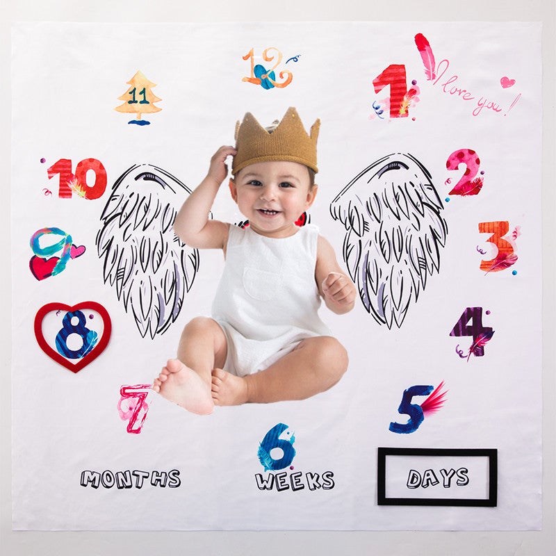 Baby Pography Background Cloth Newborn Milestone Month Po Props Baby Milestone Po Blanket - Image 4