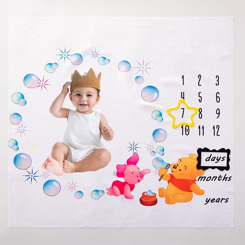 Baby Pography Background Cloth Newborn Milestone Month Po Props Baby Milestone Po Blanket - Image 5
