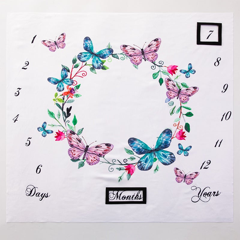 Baby Pography Background Cloth Newborn Milestone Month Po Props Baby Milestone Po Blanket - Image 1