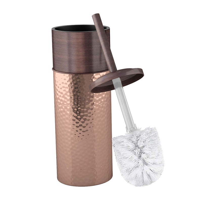 Nu-Steel nusteel TBHSS54217 Round Shape Stainless Steel Toilet Brush Holder for Bathroom Copper Color Finish comes with a complete plastic liner inside to prevent dripping Bronze