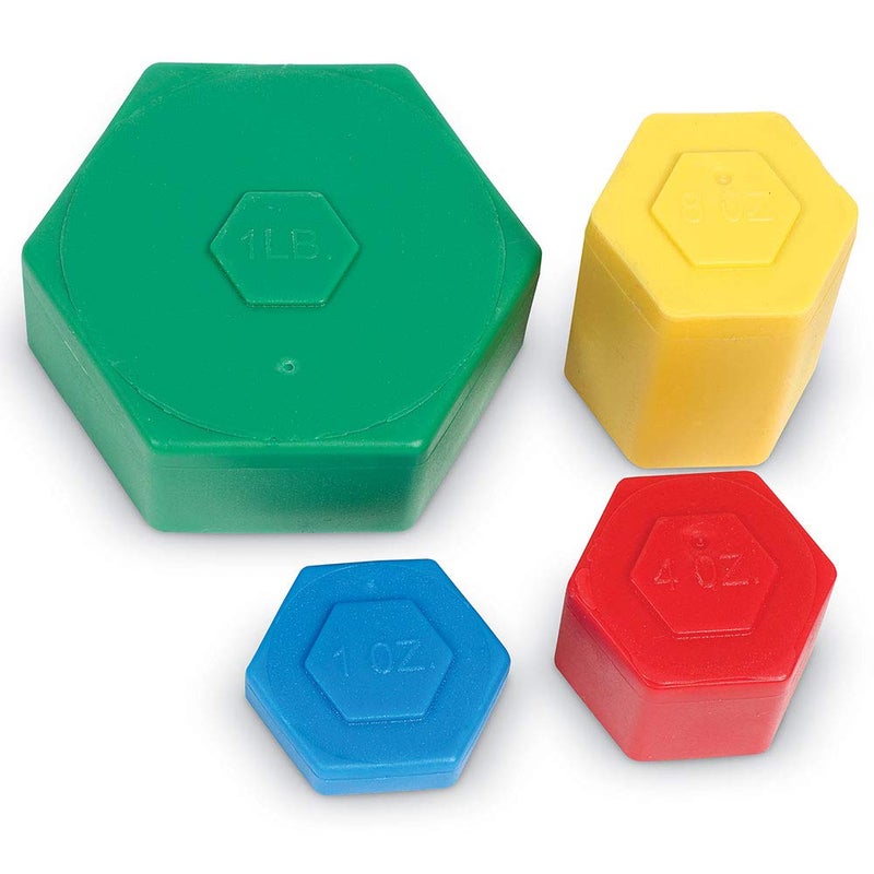 Learning Resources Customary SAFE-T Weight Set, 13 Pieces Including 1oz, 2oz, 8oz, and 1lb Weights - Image 3