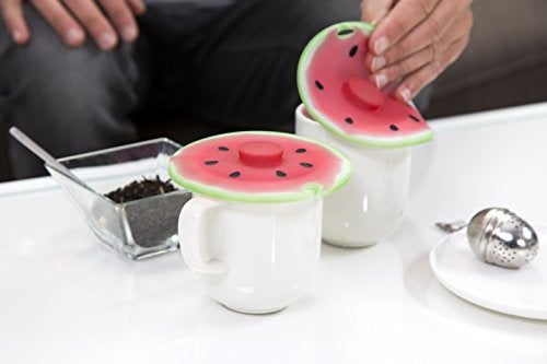 Charles Viancin - Set of 2 Watermelon 4” Silicone Drink Covers - Airtight Seal on Any Smooth-Rimmed Glass, Keep Drinks Cool or Hot - BPA-Free - Oven, Freezer, Dishwasher Safe - Image 4