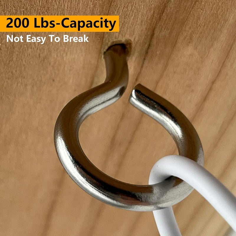 Allkeen 10 PCS M6 304 Stainless Steel Screw Eyes Hook, 3.2 Inches Eyes Screw Hooks, Indoor & Outdoor Uses, 200 Lbs Capacity - Image 4