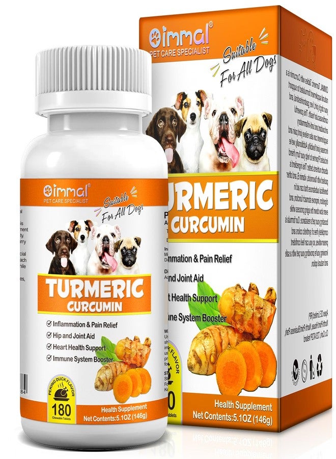Uruses Turmeric Curcumin for Dogs, Hip & Joint Support, Heart Health Support, Immune System Booster, Dog Joint Supplement for All Ages Breeds & Sizes, 180 Chewable Tablets, Peking Duck Flavor - Image 1