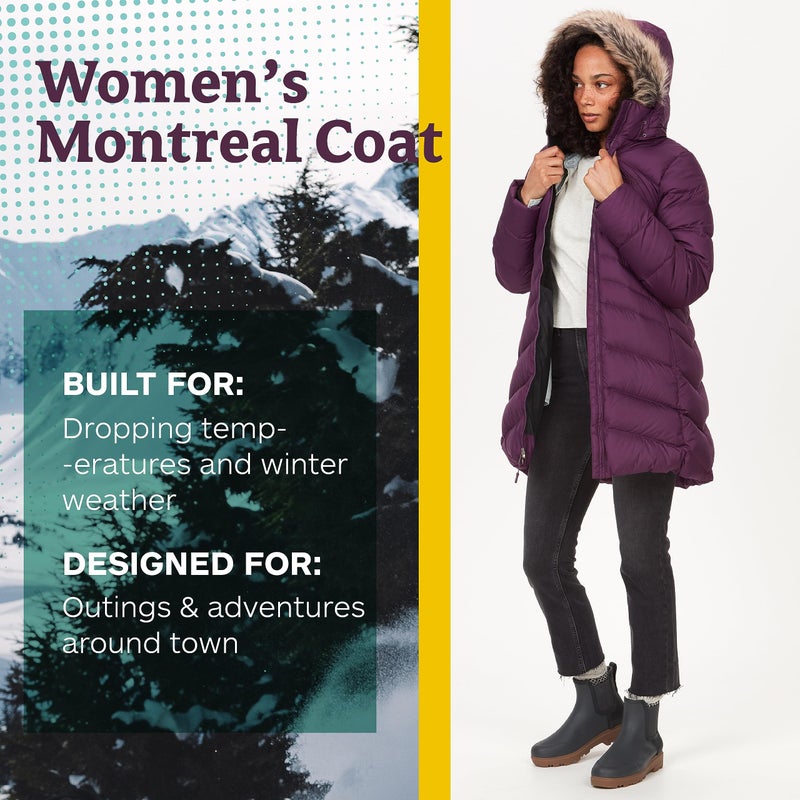 MARMOT Women's Montreal Mid-Thigh Length Down Puffer Coat, Purple Fig, Small - Image 2