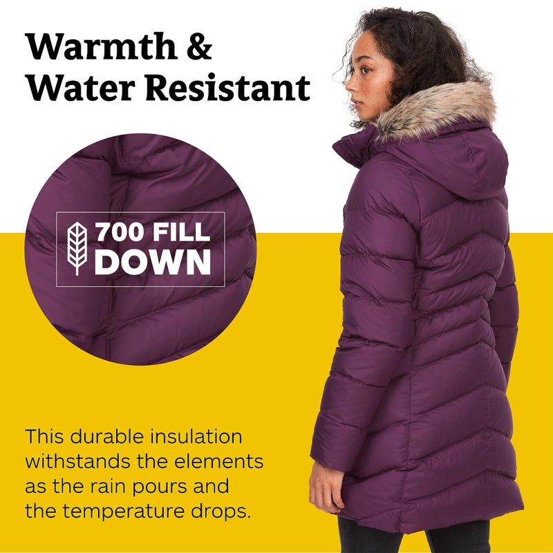MARMOT Women's Montreal Mid-Thigh Length Down Puffer Coat, Purple Fig, Small - Image 3