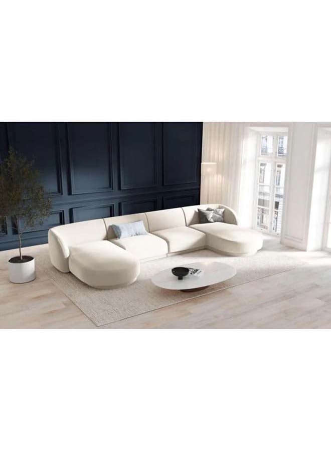 الهوم كنبة بوكليه عصرية أنيقة على شكل حرف U - بيج - 360x166x85x85 سم - من الهوم