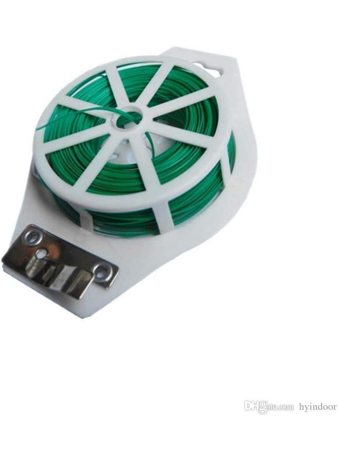 GREENLAWN Plant Twist Tie With Cutter 100M Green Multi-Function Sturdy Garden Cable Tie/Zip Tie/Coated Wire Cutter For Gardening Home Office Organization  - Image 2