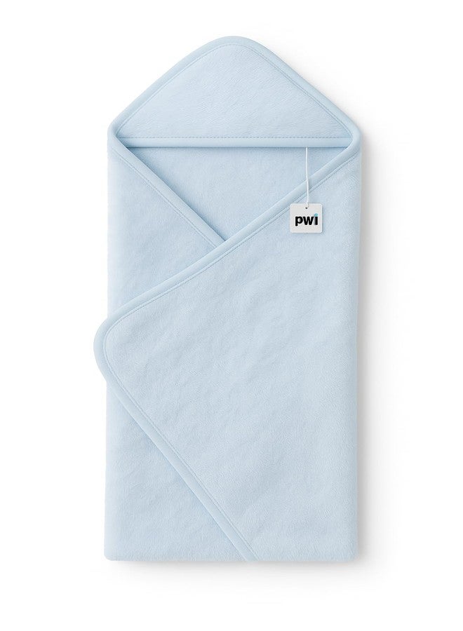 PWI Ultra Soft Baby Wrapper for 0-6 Months | Hooded Blanket | Lightweight & Breathable | Super Cozy Cloudy Fabric | 30x30 Inch (Cloud Blue) - Image 1