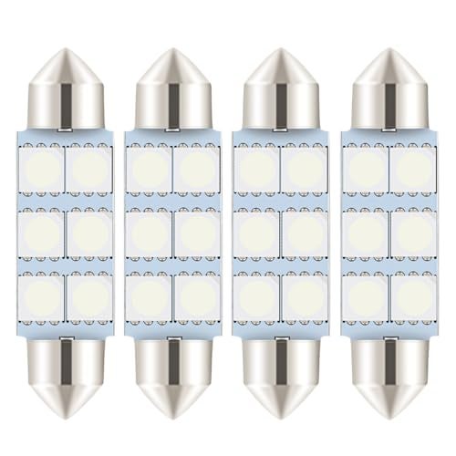 SAWE - 1.72" 42mm 41mm 6-SMD 5050 Festoon LED Bulbs For Dome Map Light 211-2 578 (4 pieces) (Green) - Image 1