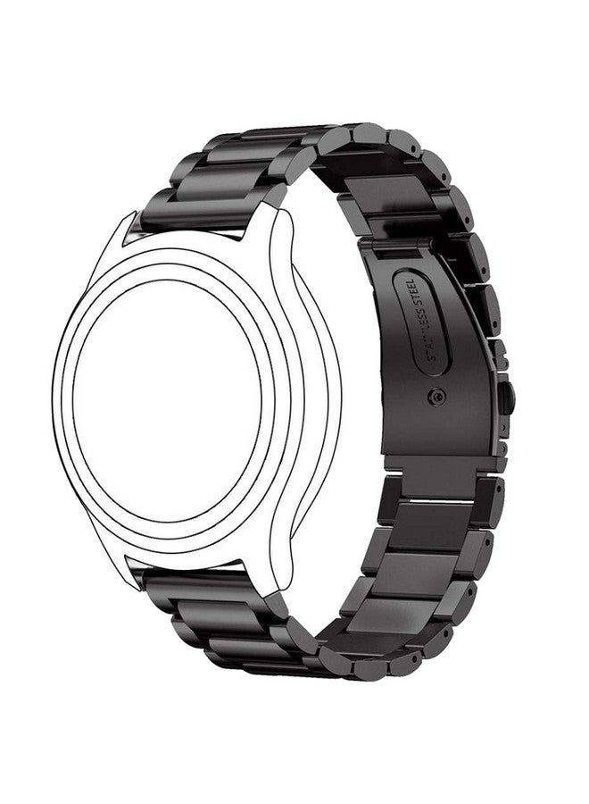 ACM Watch Strap Stainless Steel Metal 20mm compatible with Polar Ignite 2 Smartwatch Belt Luxury Band Royal Black - Image 2