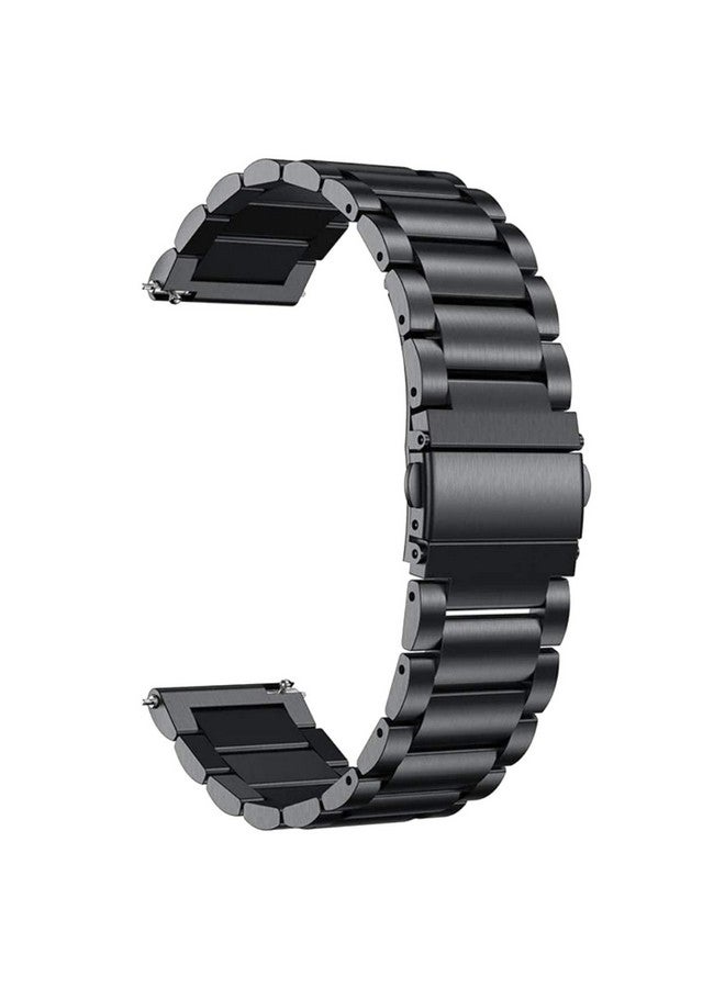 ACM Watch Strap Stainless Steel Metal 20mm compatible with Polar Ignite 2 Smartwatch Belt Luxury Band Royal Black - Image 1