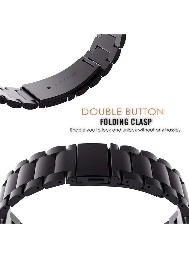 ACM Watch Strap Stainless Steel Metal 20mm compatible with Polar Ignite 2 Smartwatch Belt Luxury Band Royal Black - Image 4