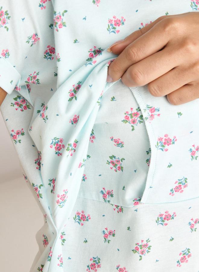 سبلاش فيڤ فستان حمل بطبعة زهور - Image 3