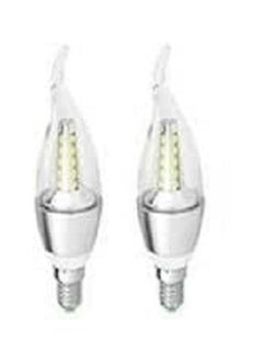 Generic 2 LED white light bulbs for chandeliers and lampshades, 5 watts 
