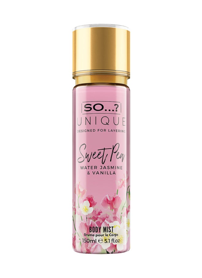 So..? - Unique Women's Vegan Sweet Pea Body Mist | 150ml | Delightfully Floral & Sweet | Long-Lasting, Cruelty-Free Women's Fragrance Spray | Refreshing Scent For Daily Wear - Image 1