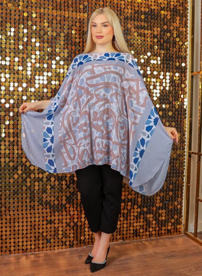 Zmurud "Chiffon Poncho - Printed "  - Image 4
