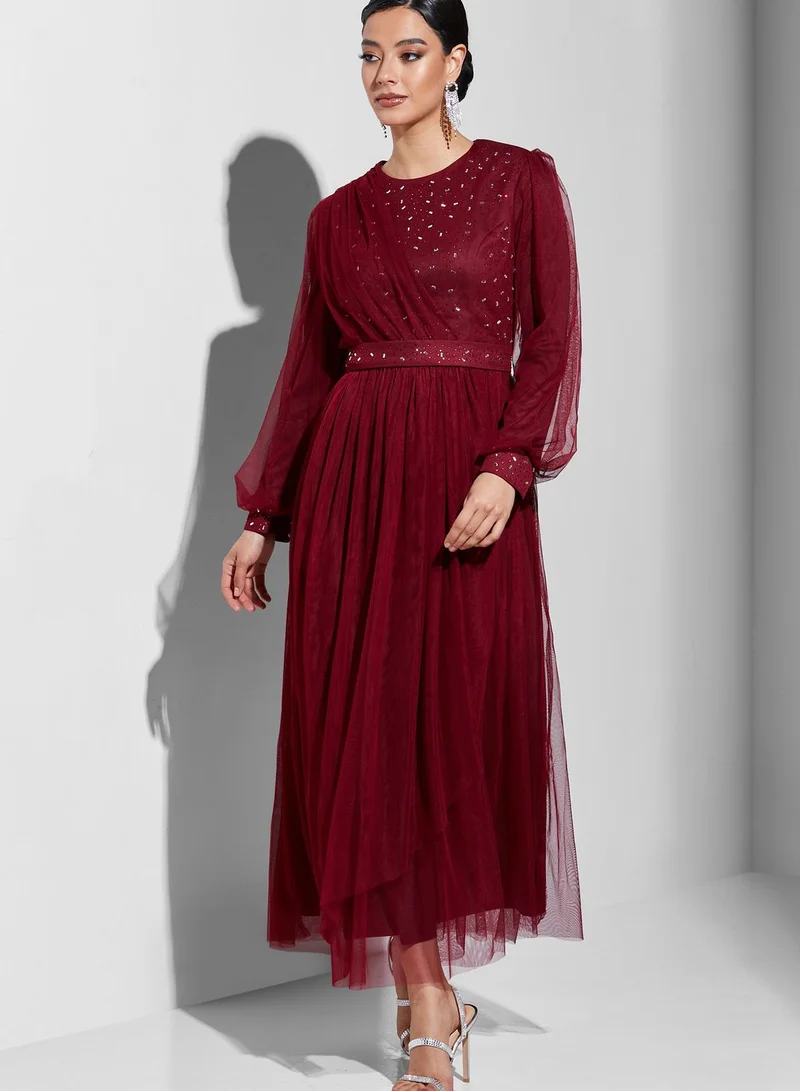 Khizana Shimmer Detail Dress