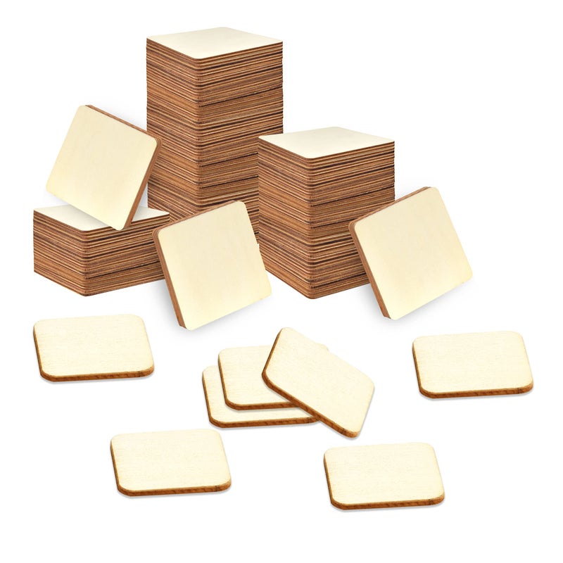 160 Pieces 15 x 15 Inches Unfinished Squares Blank Wooden Pieces Wooden Square Cutouts Wood Slices for Painting Writing Carving DIY Arts Craft Project Supplies and Decorations