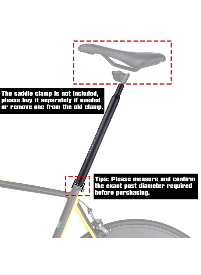 LAMAY 28.6 mm Bike Seatpost, Bike Seat Posts Bike Seat Post Bike Seat Clamp Bicycle Seat Post Aluminum Alloy Bicycle Seat Tube for Mountain Bike and Road Bike (Size : 28.6) - Image 4