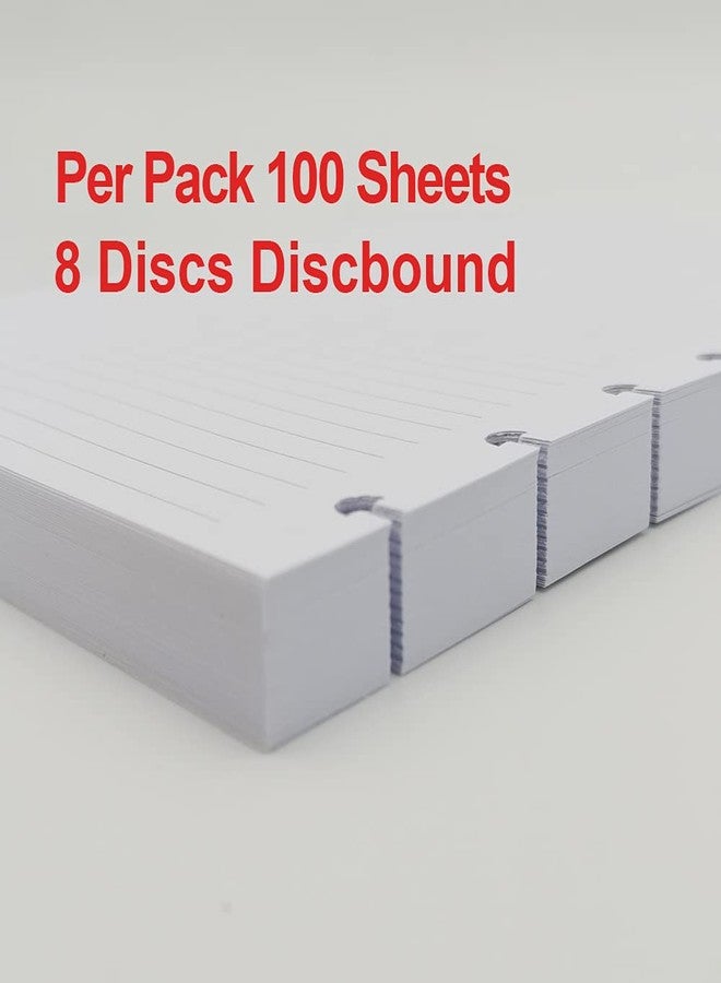 Getvow A5 TUL Discbound Lined Refill Paper, Junior Size 8 Disc Disbound Notebooks, 100Sheets/200Pages, 100gsm White Paper, 5.8'' x 8.2'' - Image 4