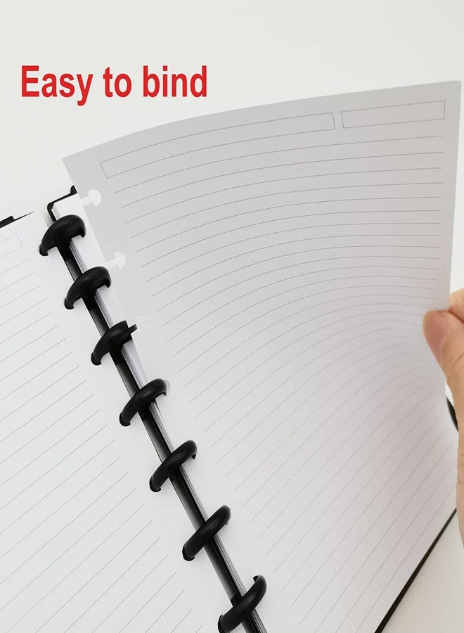 Getvow A5 TUL Discbound Lined Refill Paper, Junior Size 8 Disc Disbound Notebooks, 100Sheets/200Pages, 100gsm White Paper, 5.8'' x 8.2'' - Image 5
