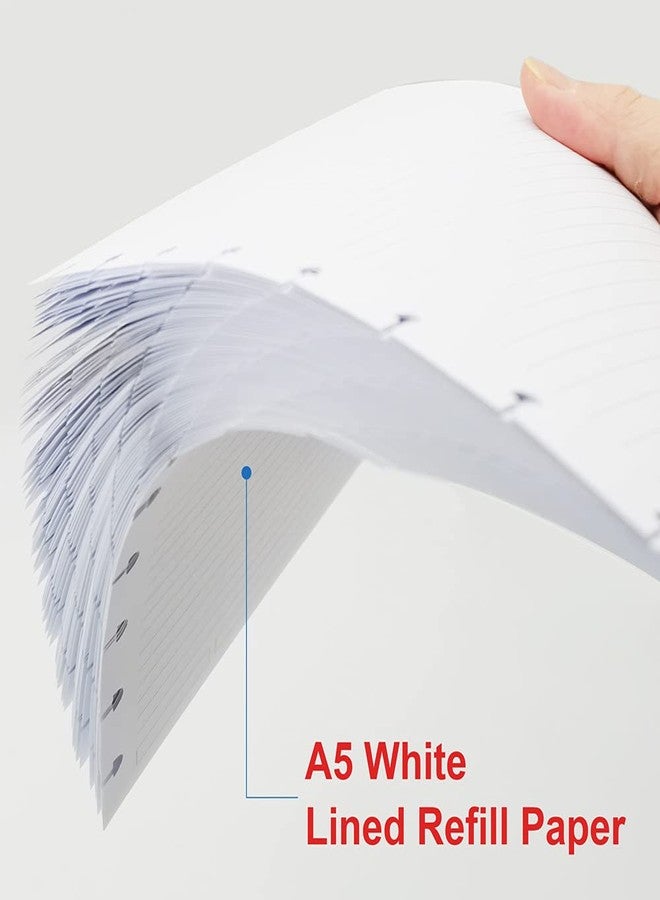 Getvow A5 TUL Discbound Lined Refill Paper, Junior Size 8 Disc Disbound Notebooks, 100Sheets/200Pages, 100gsm White Paper, 5.8'' x 8.2'' - Image 3