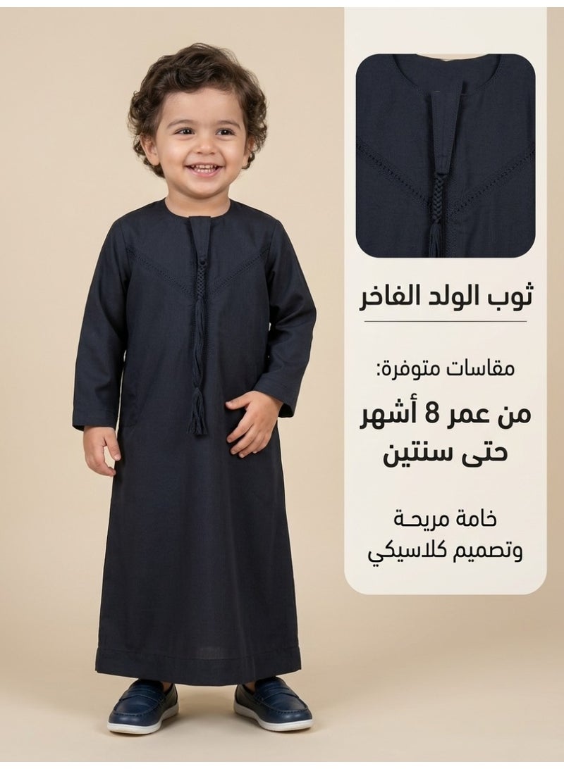 Children's nightgown, Omani and newborn thobe, seven-piece thobe, Emirati boy's thobe, children's nightgown, newborn nightgown, short-sleeved thobe, half-sleeved nightgown, sleep shirt, short-sleeved Saudi nightgown, loose-fitting nightgown, house shirt, newborn gifts, baby gifts, infant gifts, baby gifts, boy's gifts, children's clothes, gift for boys - Image 2