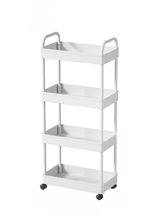 Prince 4 Tier Mesh Wire Rolling Multifunction Utility Cart Trolley With Hook - Image 1